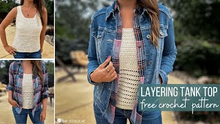 Cozy Layering Crochet Tank Top | Easy Beginner Friendly | Step-by-Step Tutorial!