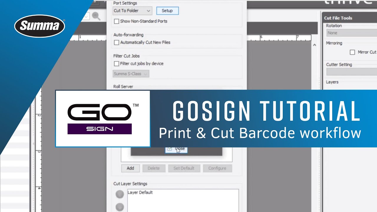 Summa GoSign Tutorial / Setting up a Barcode Print & Cut workflow with
