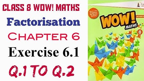 Exercise 6.1 Q.1 to Q.2 Class 8 Wow Maths