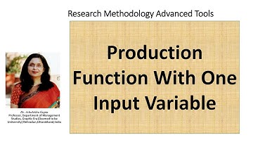 Production Function With One Input Variable (Production Function)(Input)(fixed)(variable)