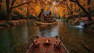 Riverside Peace in Autumn 🍂🔥 Soft Piano and Campfire Ambience for Focus, Reading & Calm screenshot 3