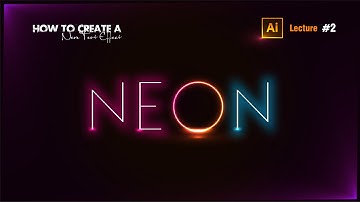 NEON Text Effect Illustrator  Tutorial For Beginner || Realistic Neon Light Effect | Hindi / Urdu