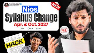 NIOS New Syllabus 😱 April & October 2027 | Theory Exam Pass Trick