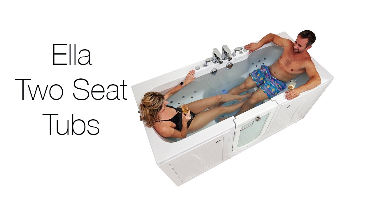 Two Seat Walk-In Tub Shower Combo with Hydro & Air Massage Jets | Ella’s Bubbles