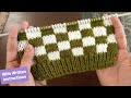 Checkered shoulder bag stitch pattern tutorial  easy knitting pattern with written instructions
