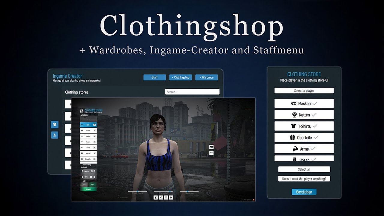 FiveM Clothing Shops, Wardrobes, Ingame Creator and Admin menu! | ESX ...
