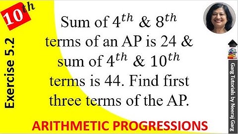 The sum of the 4th and 8th terms of an AP is 24 and Sum of 6th and 10th term is 44 find AP