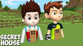 I found HOUSE INSIDE PAW PATROL RYDER and BEN 10 in Minecraft ! WHAT IS INSIDE HOUSE ? screenshot 3