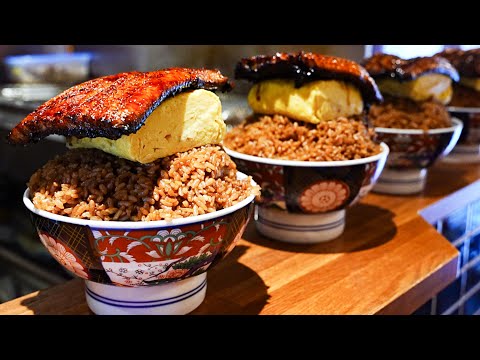 【デカ盛り】1㎏のうな丼でお腹いっぱい！「いづも 大阪福島」Japanese Food - Huge Grilled eel rice bowl in Osaka ASMR