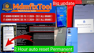 Mdm Fix Tool Big Update🔥 it Admin Android OS 15 Permanent Solution✅ it admin 2 hour auto reset 2025✅