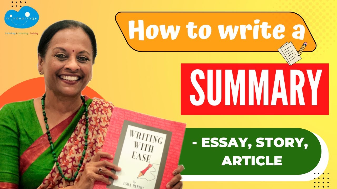 How to write a summary - essay, story, article  20 requirements to  summarise  Writing with Ease