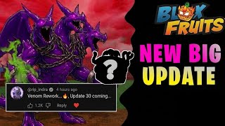 NEW BIG UPDATE… Venom Rework CONFIRMED?! 🔥 (Blox Fruits Update 30) 
