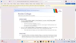 New Perspectives Access 365 | Module 3: End of Module Project 1 Bowles College