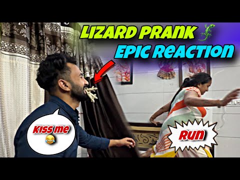 Lizard🦎Prank Karke biwi ke sabhi paise loot liye😂|| Epic Reaction || jeet thakur pranks #couplevlogs