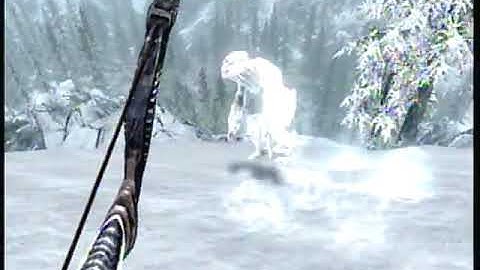 Funny Skyrim Glitch- Ice Form on a Hill
