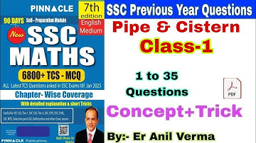 Pipe & Cistern Class-1 ,Pinnacle math book solution(7th edition) SSC que. short trick