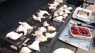 Cooking on the Side by Side Large barrel grill