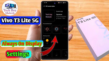 vivo t3 lite 5g always on display | vivo t3 lite 5g lock screen par name kaise likhe