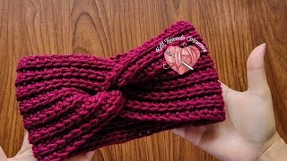 Diadema-turbante en punto Inglés a Crochet o Ganchillo (paso a paso) | Vincha - Turbante - Tiara😍