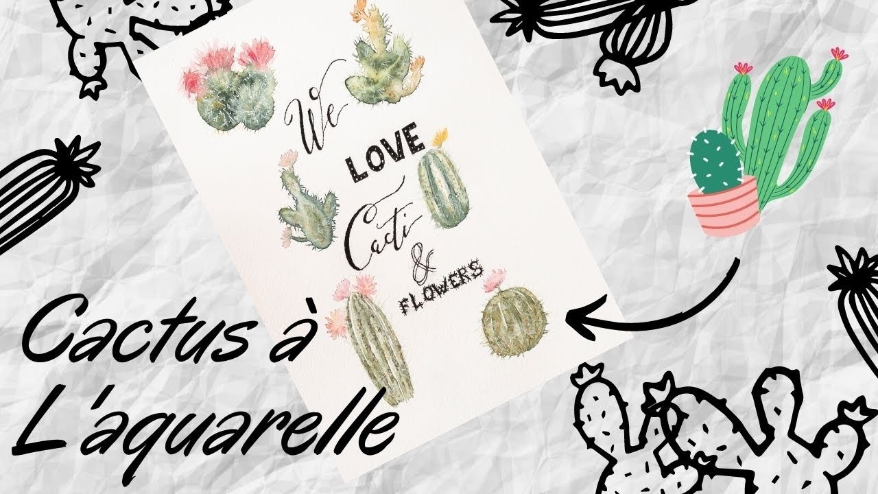 Tuto - Cactus à l'aquarelle - partie 1 -