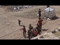 Food distributed at makeshift camp in Muwasi, Gaza