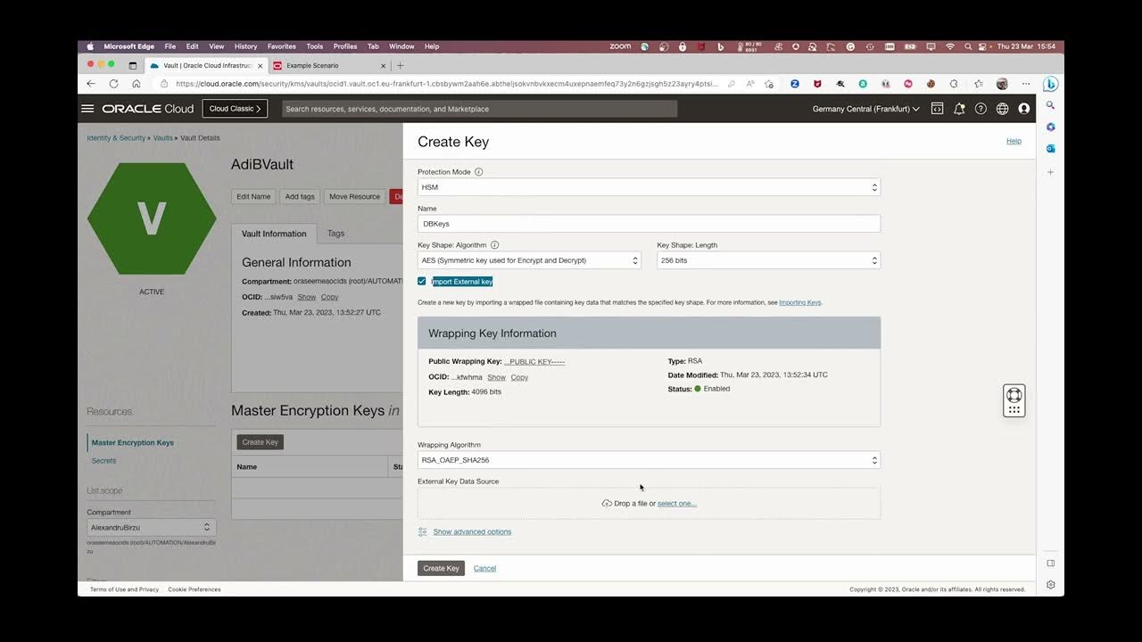 Oracle Cloud Infrastructure How to create a Vault, a Key and a Secret ...