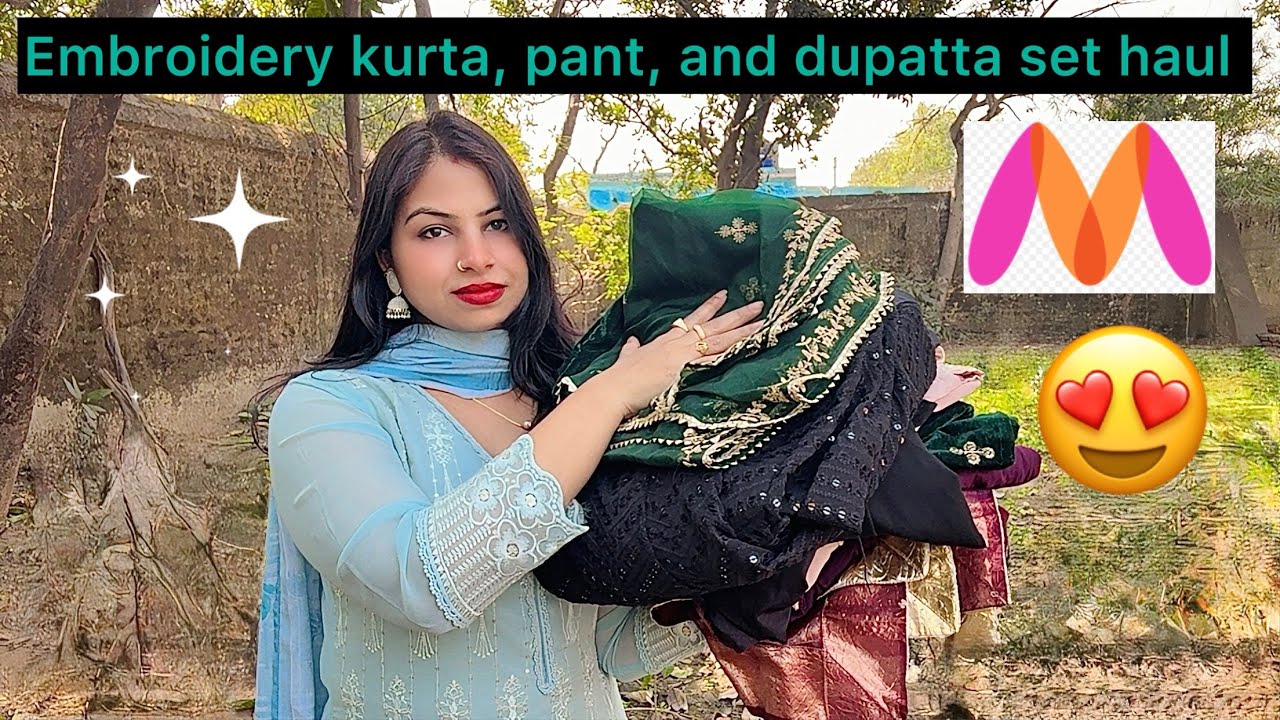 Myntra Kurta Set Haul | Myntra Haul | Embroidery kurta Set !!  