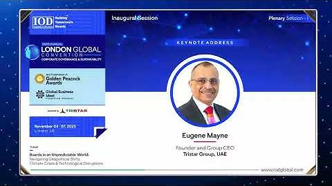 Keynote Address by Eugene Mayne - Founder & Group CEO, Tristar Group, UAE at 2025 LGC