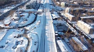 Строительство дублера Кутузовского проспекта в сторону "Славянского бульвара". 20.12.2022