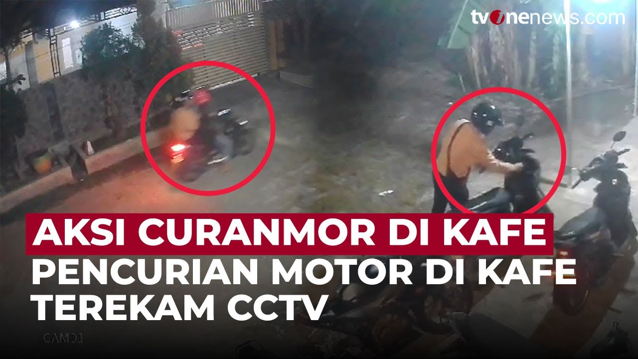 Detik-Detik Pencurian Motor di Kafe Mojokerto, Terekam CCTV Hanya dalam 10 Detik! | OneNews Update