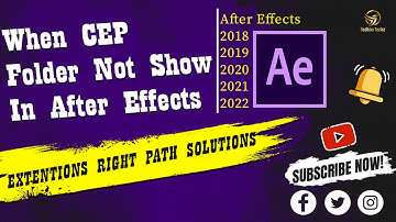 After Effects Extensions Install When Cep Folder Not Showing In C Drive