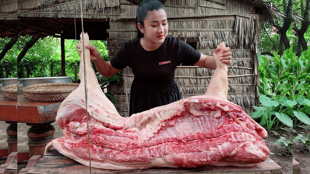 Country style smoked pork cooking - Cooking with Sreypov