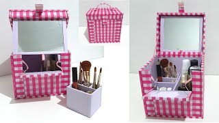 DIY Makeup Train Case With Mirror From Cardboard