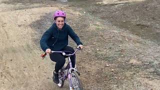 Bike riding on a dirt track