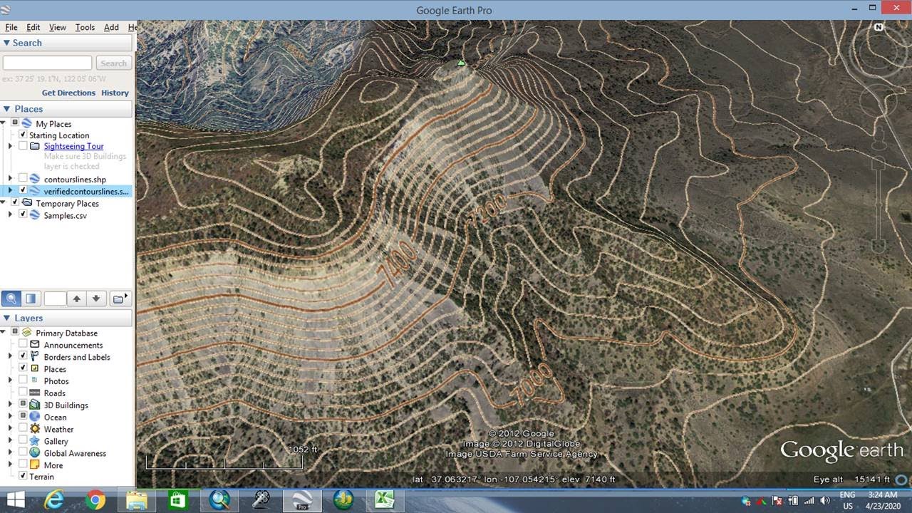 google earth pro topography