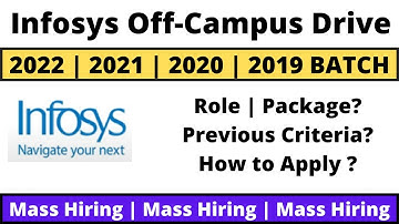 Infosys Off Campus Drive 2022-2019 BATCH | Systems Engineer & Operation Executive | Mass Hiring