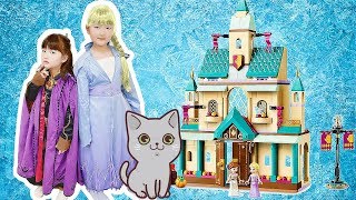 【寸劇】アナと雪の女王2のプリンセスエルサ＆アナに変身！レゴのお城で猫探し