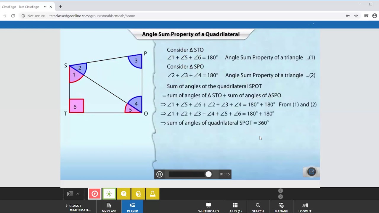 TCE Angle Sum Property of Quadrilaterals YouTube TCE Angle Sum Property of Quadrilaterals YouTube