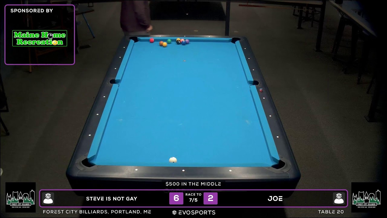 Image of video the STEVE IS NOT GAY vs JOE - FOREST CITY BILLIARDS - TABLE 20 | EvoSports 19