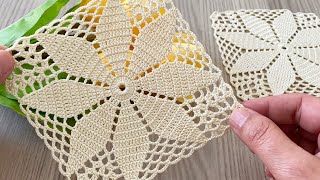 How to Make a Unique and Very Stylish Crochet Tile Patterned Square Motif Model