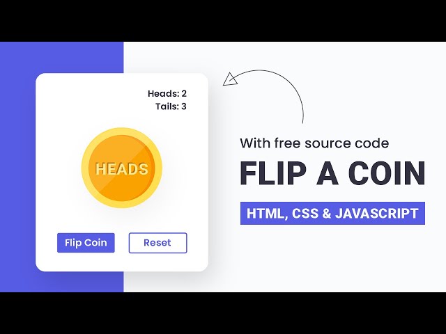 Flip A Coin | HTML, CSS & JS | Step By Step Javascript Project - YouTube