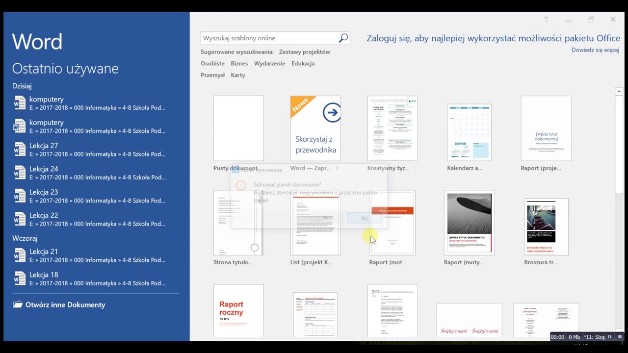 Word Jak Otworzyć Nowy Dokument Z Szablonu