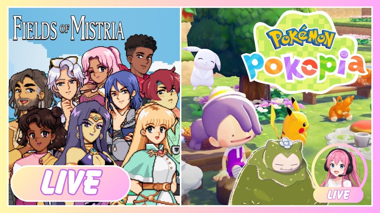 🔴 DOUBLE GAME NIGHT!!! | Exploring More of Fields of Mistria Then We Explore New Areas of Pokopia