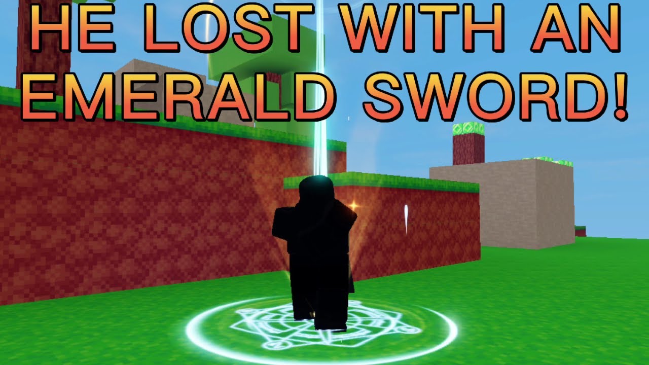 BRO LOST WITH AN EMERALD SWORD!!! (Roblox Bedwars) - YouTube