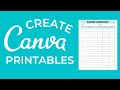 How To Create Printables In Canva | Canva Tutorial