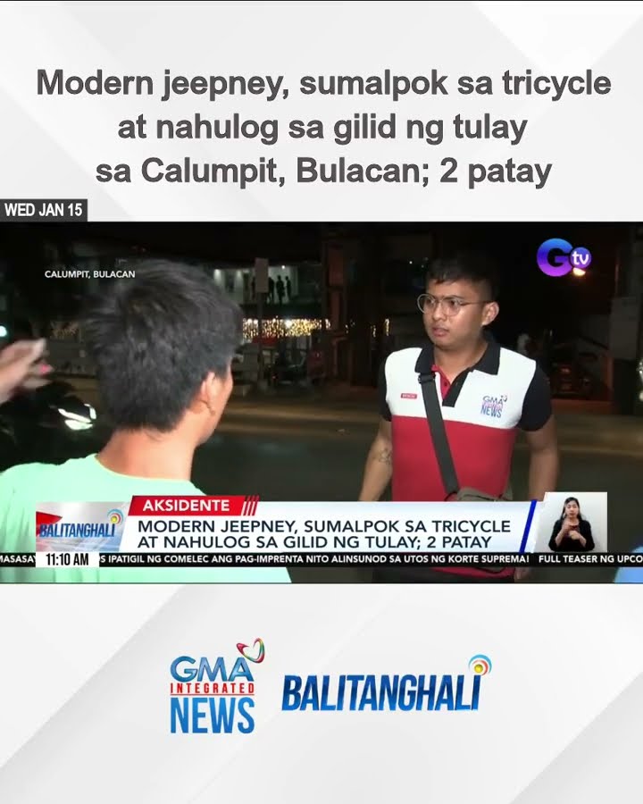 Modern jeepney, sumalpok sa tricycle at nahulog sa gilid ng tulay sa Calumpit,... | Balitanghali