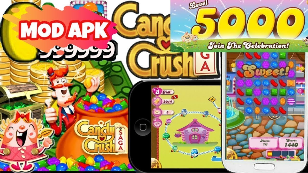 Hack Candy Crush Saga Mod Unlimited Lives, Gold, & Moves