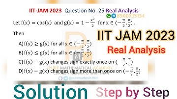 IIT JAM 2023 | Real Analysis Solution | Mathematics | Q.No 25 | by Sudip Kumar | by PMA