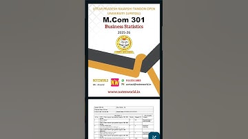 UPRTOU MCOM-301 Solved Assignment English Medium 2025-26 #uprtou #uprtou_prayagraj #solvedassignment