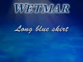 Wetlook - Wetmar Wet long blue skirt in the pool
